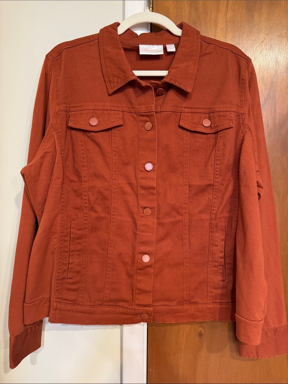 Belle by Kim Gravel Rust Orange Denim Jacket
